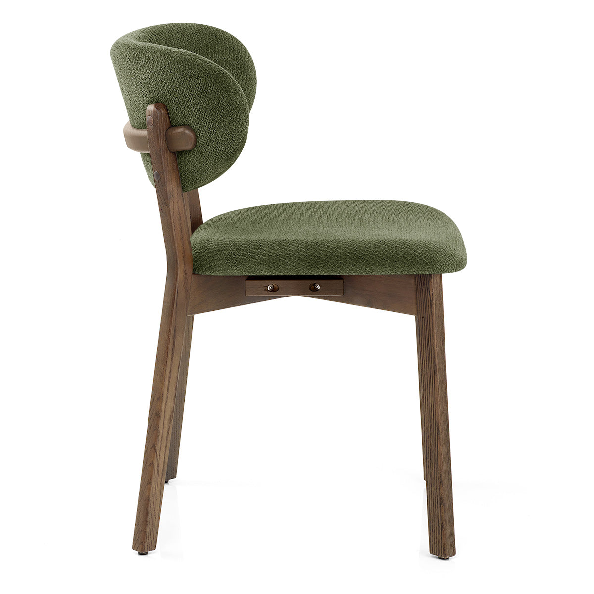 Maya Light Oak Chair Green Fabric