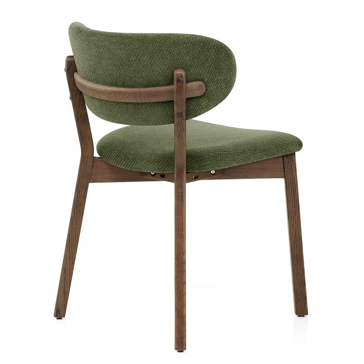 Maya Light Oak Chair Green Fabric
