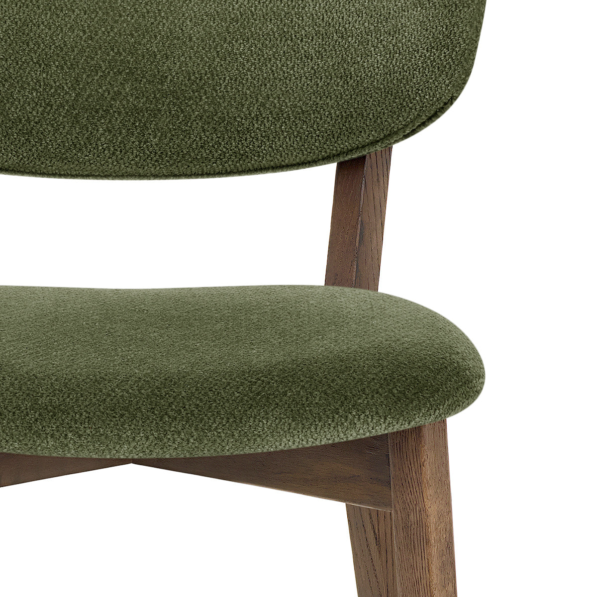 Maya Light Oak Chair Green Fabric