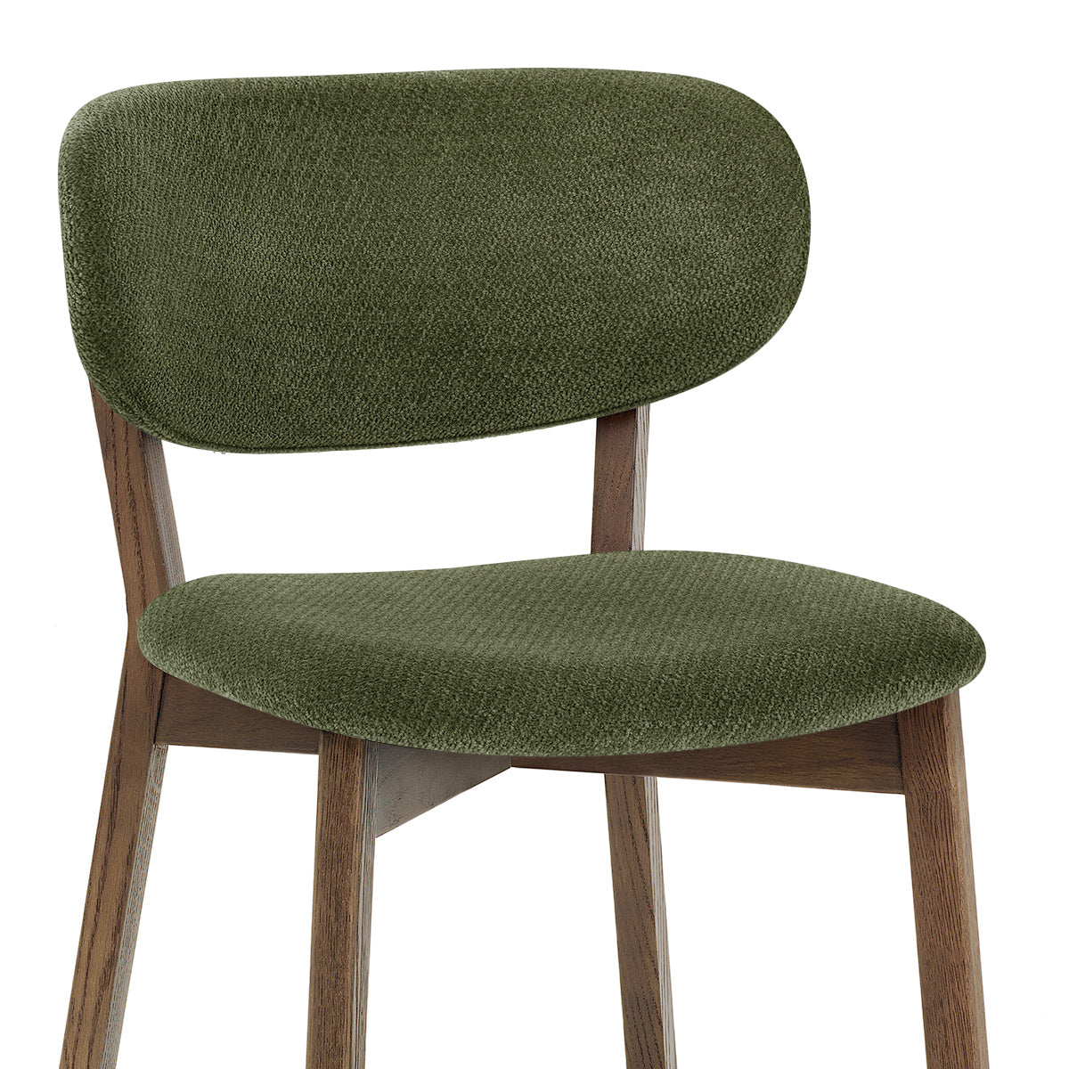 Maya Light Oak Chair Green Fabric
