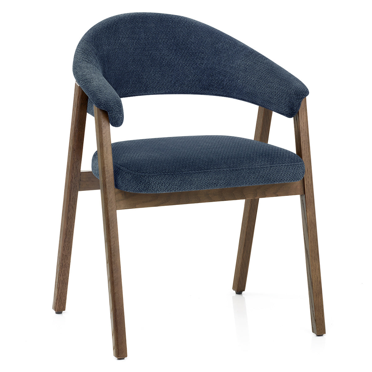 Amber Light Oak Chair Blue Fabric