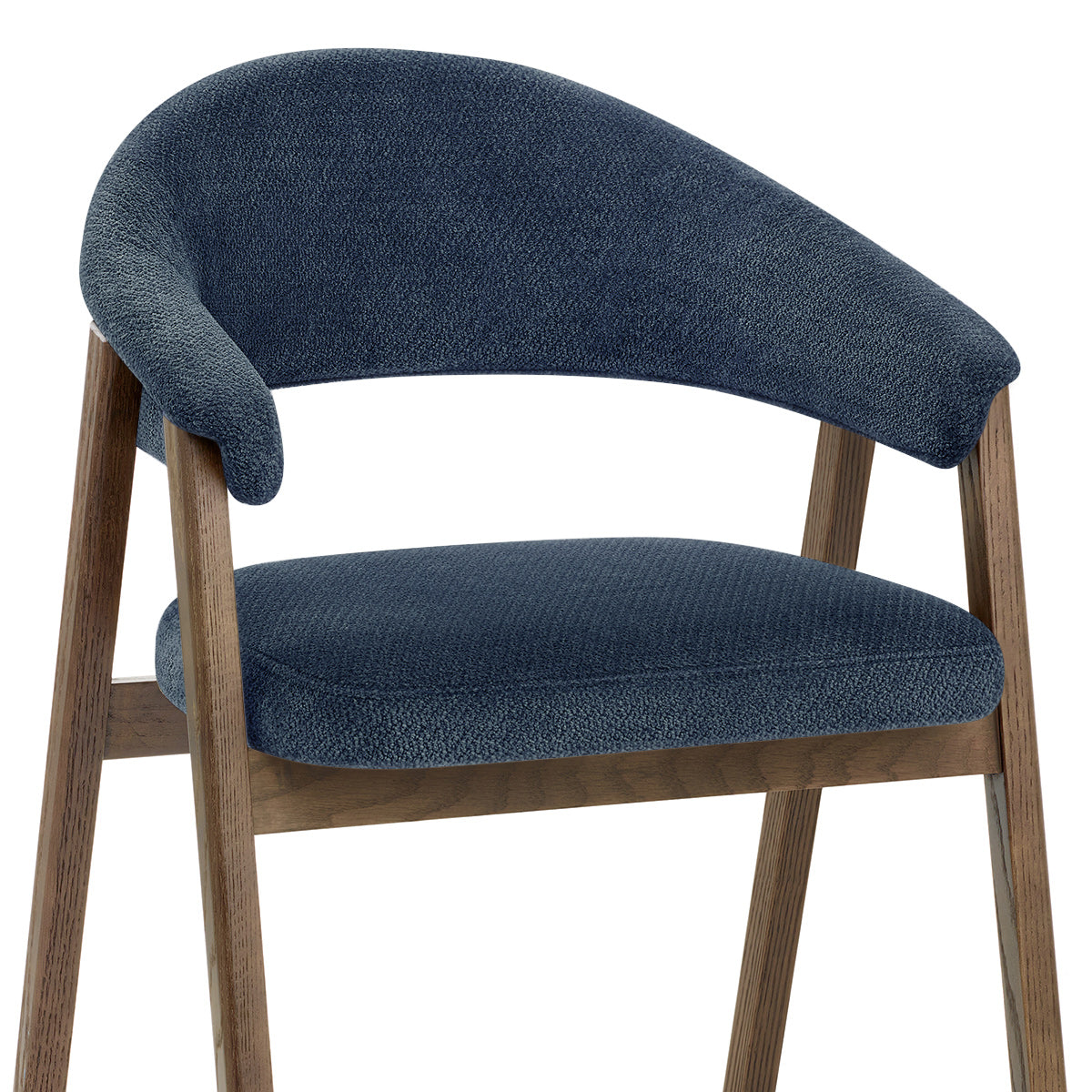 Amber Light Oak Chair Blue Fabric