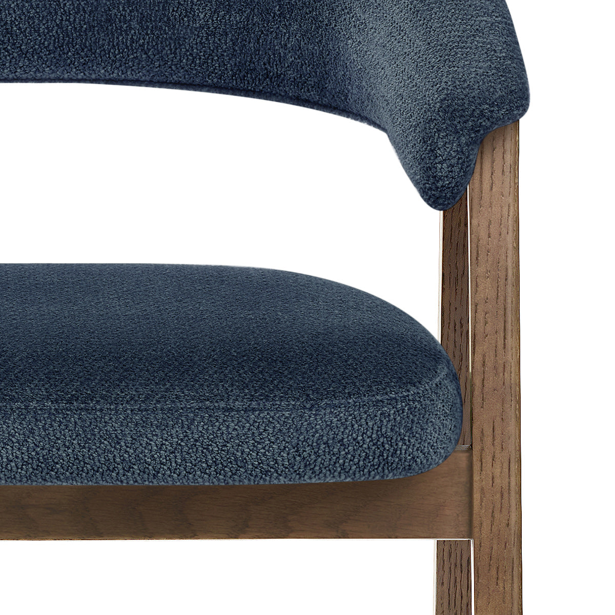 Amber Light Oak Chair Blue Fabric