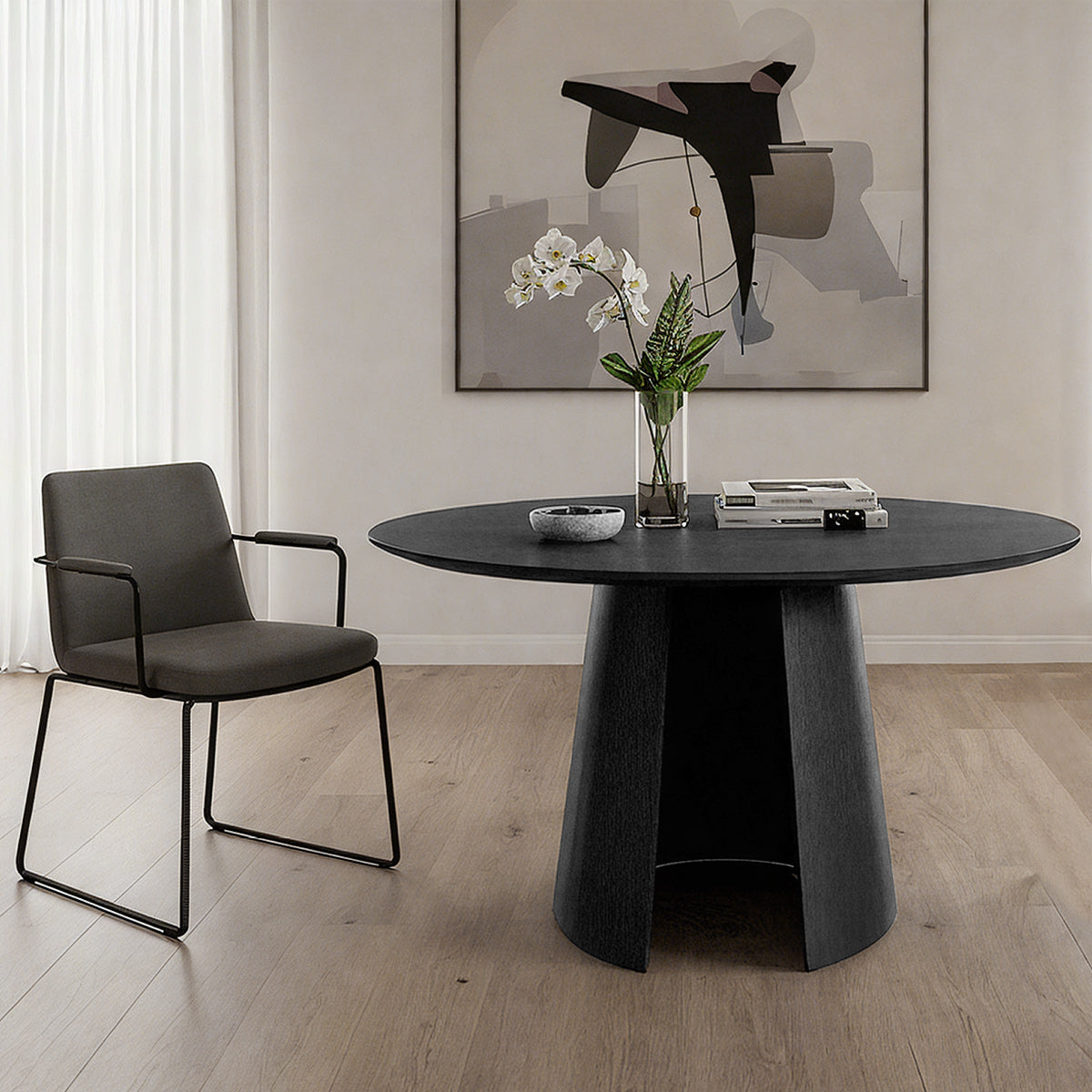 Kyoto 120cm Dining Table Black Wood