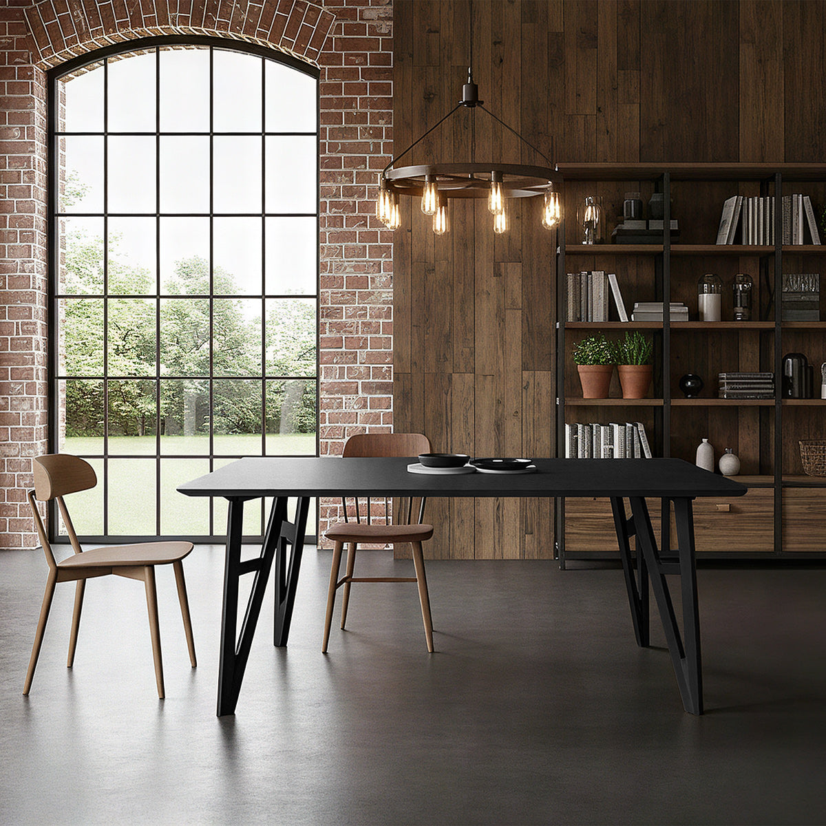Cairo 160cm Dining Table Black Wood