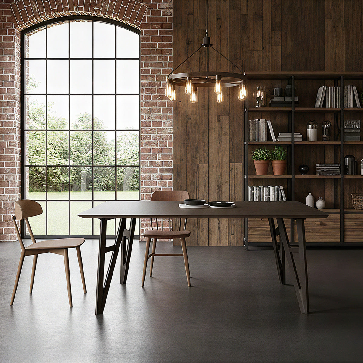 Cairo 160cm Dining Table Dark Wood