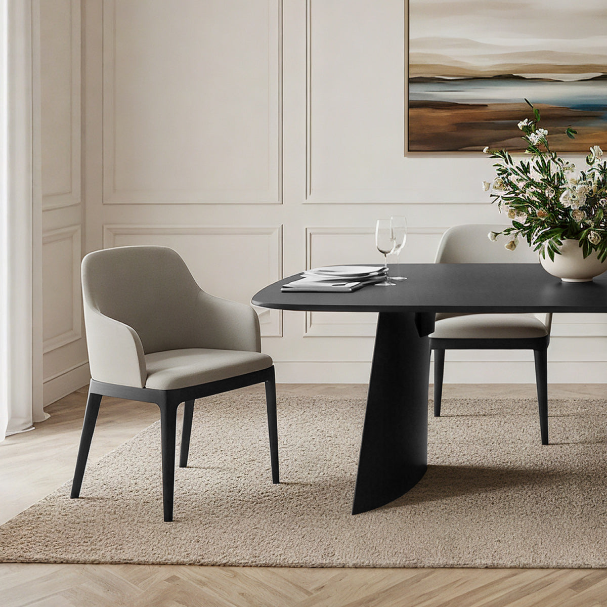 Osaka 180cm Dining Table Black Wood