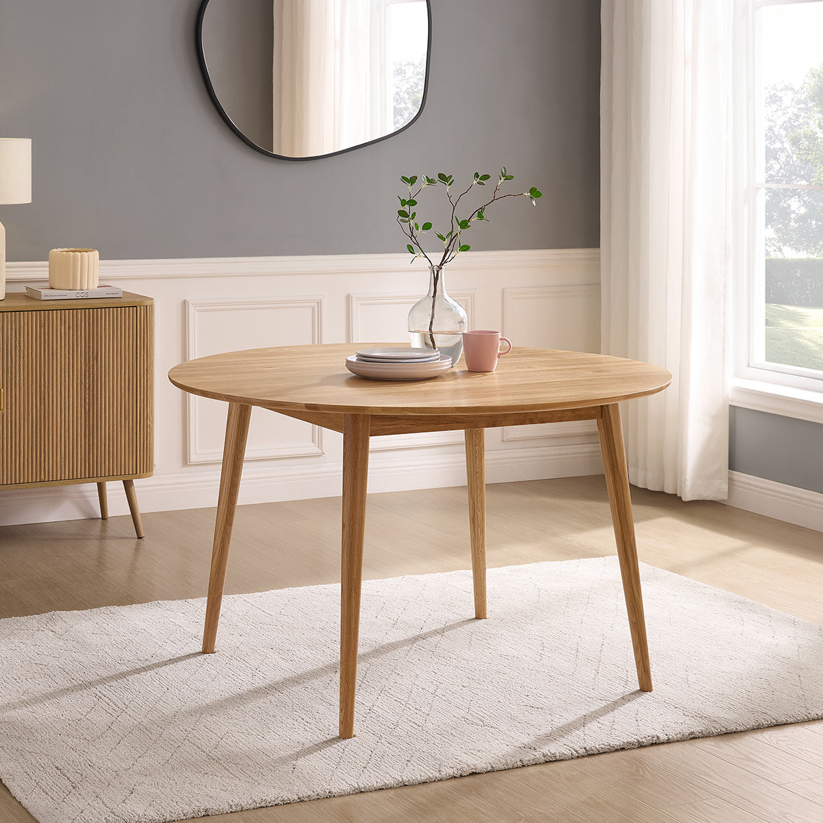 Everest 120cm Round Dining Table Oak