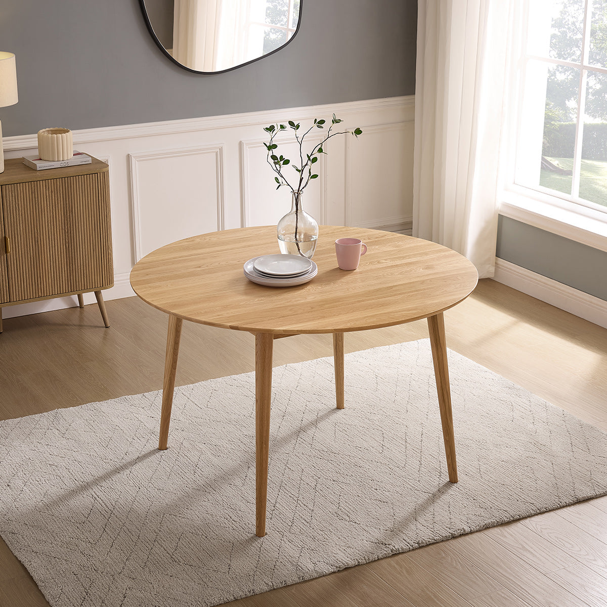 Everest 120cm Round Dining Table Oak