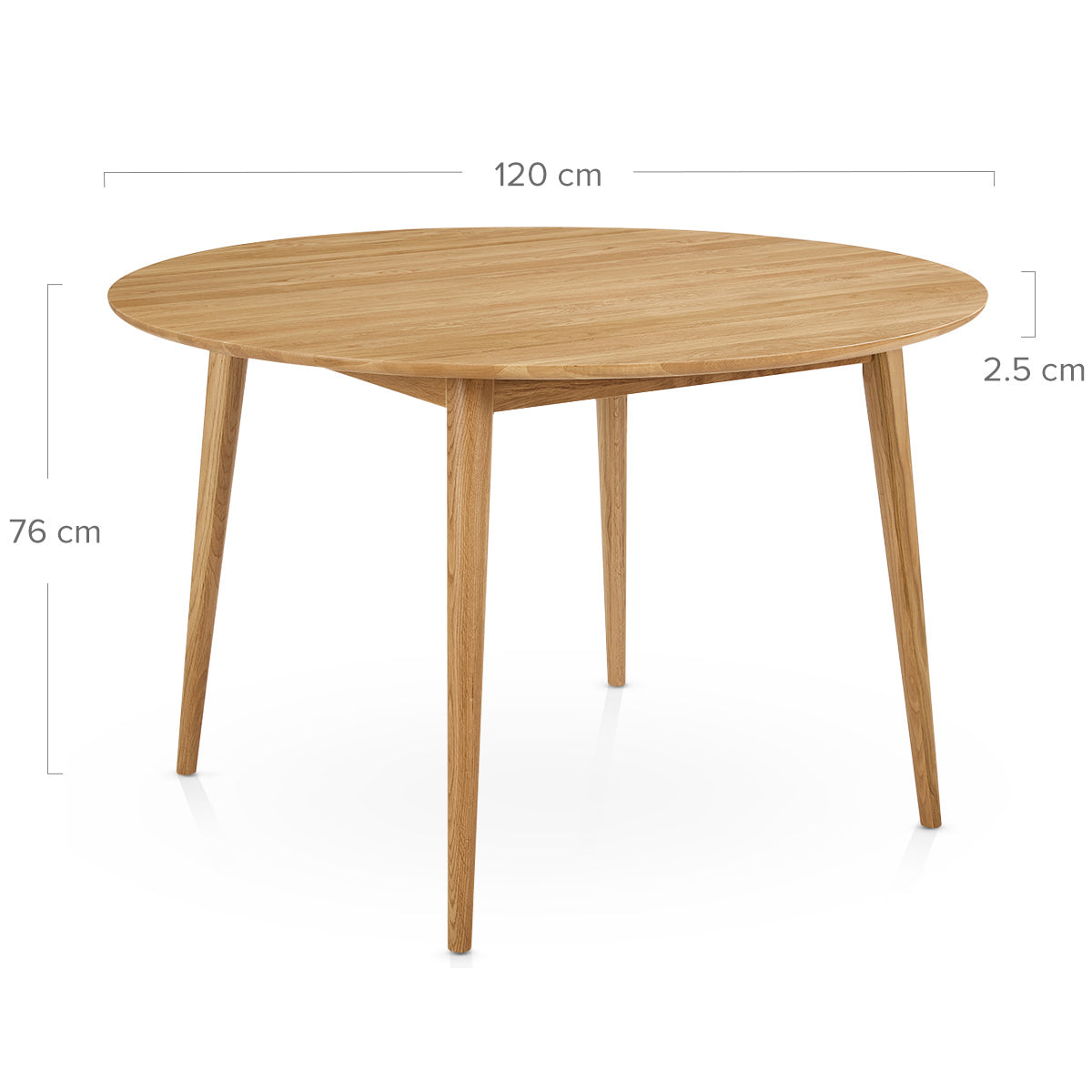 Everest 120cm Round Dining Table Oak