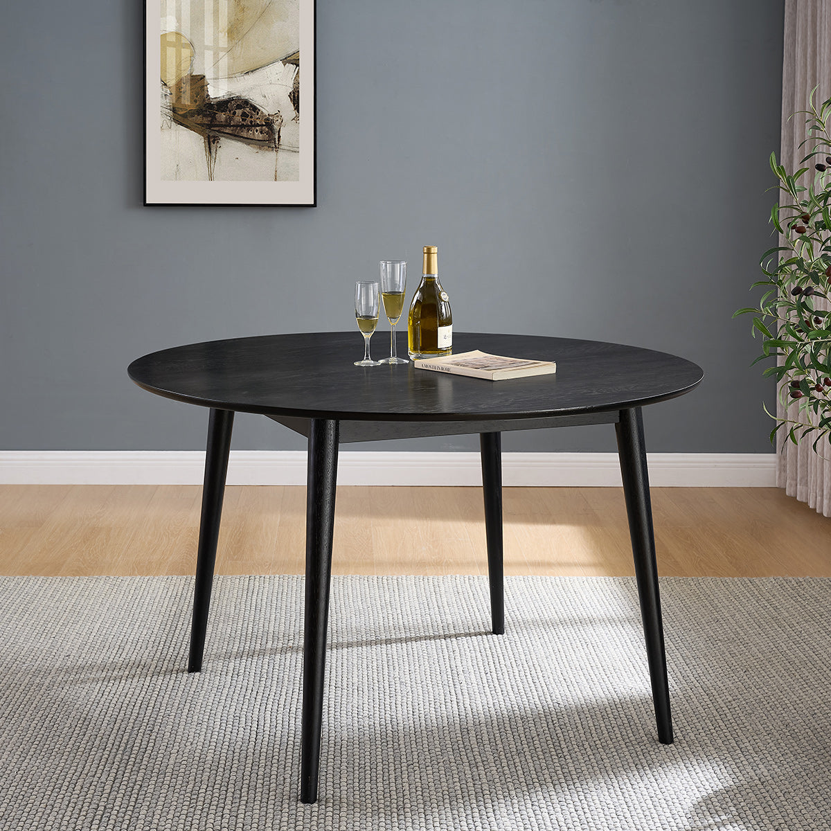 Everest 120cm Round Dining Table Black
