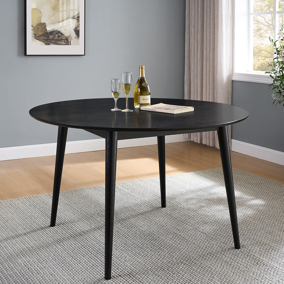 Everest 120cm Round Dining Table Black