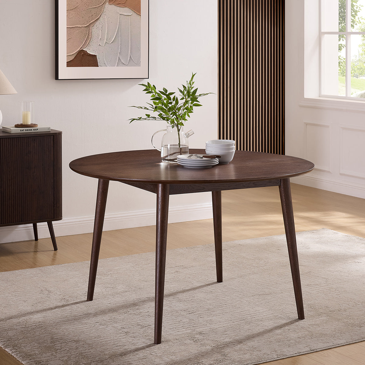 Everest 120cm Round Dining Table Walnut