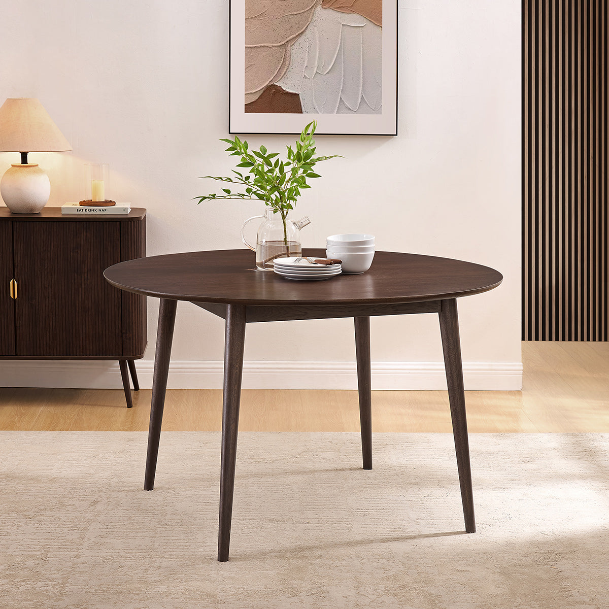 Everest 120cm Round Dining Table Walnut