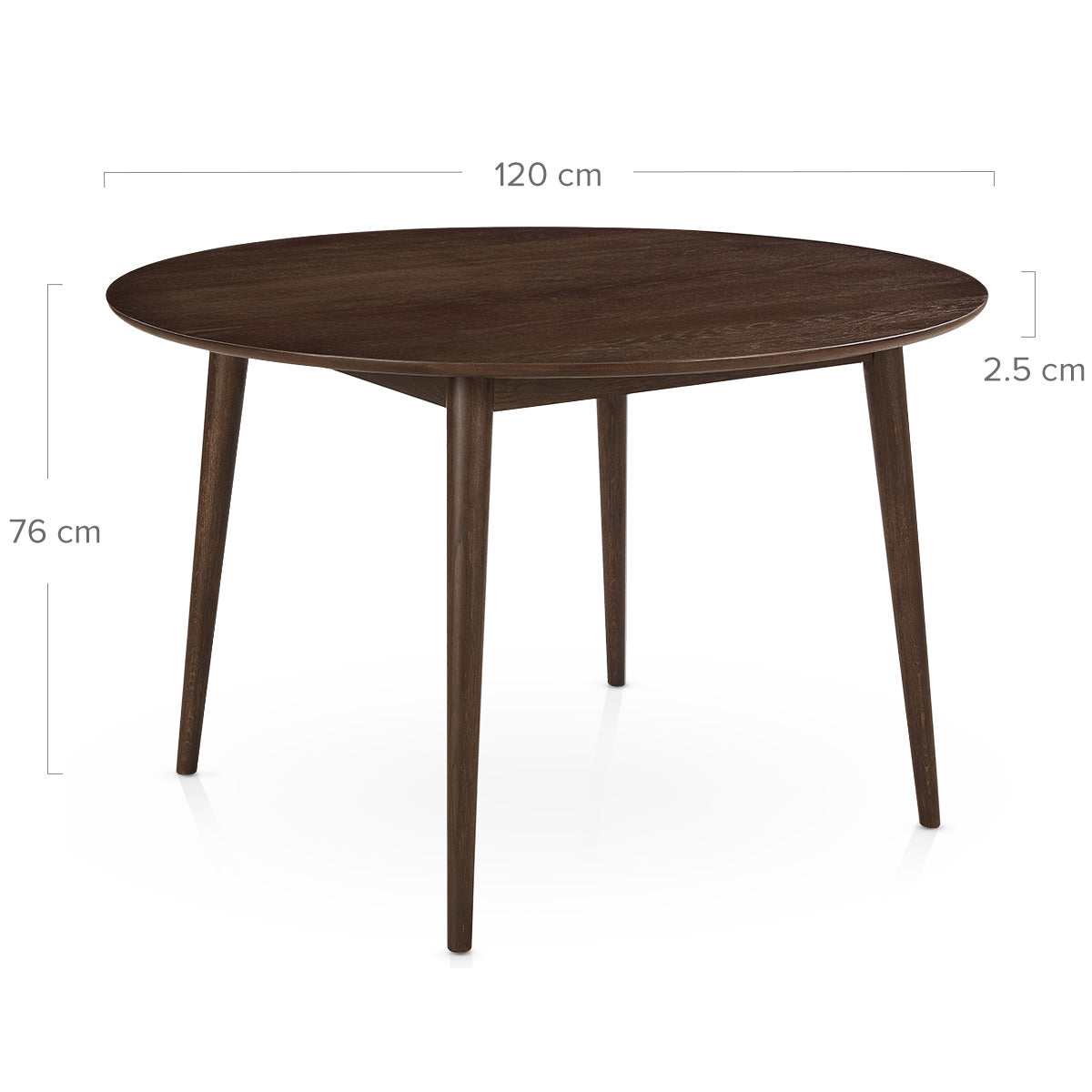 Everest 120cm Round Dining Table Walnut