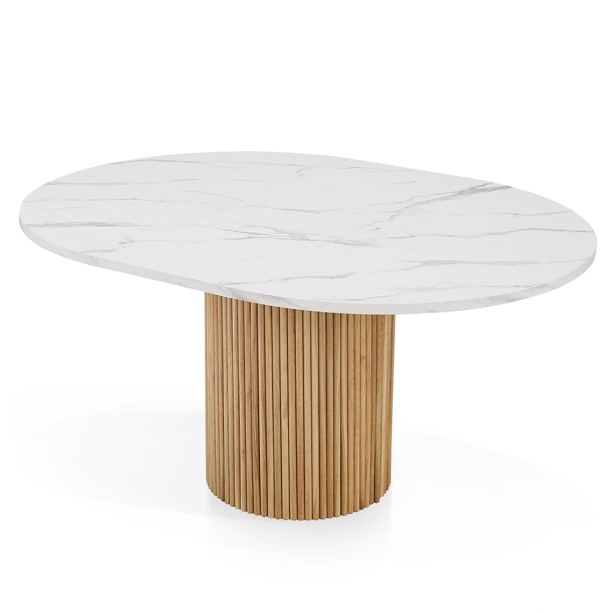 Blanc 120-160cm Oval Extending Dining Table