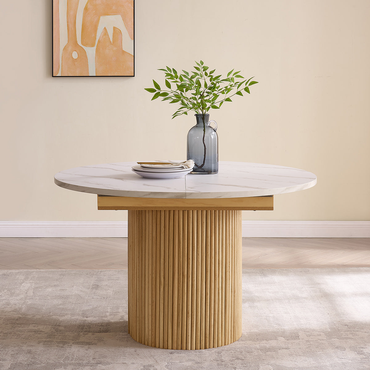 Blanc 120-160cm Oval Extending Dining Table