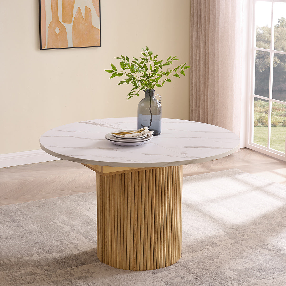 Blanc 120-160cm Oval Extending Dining Table