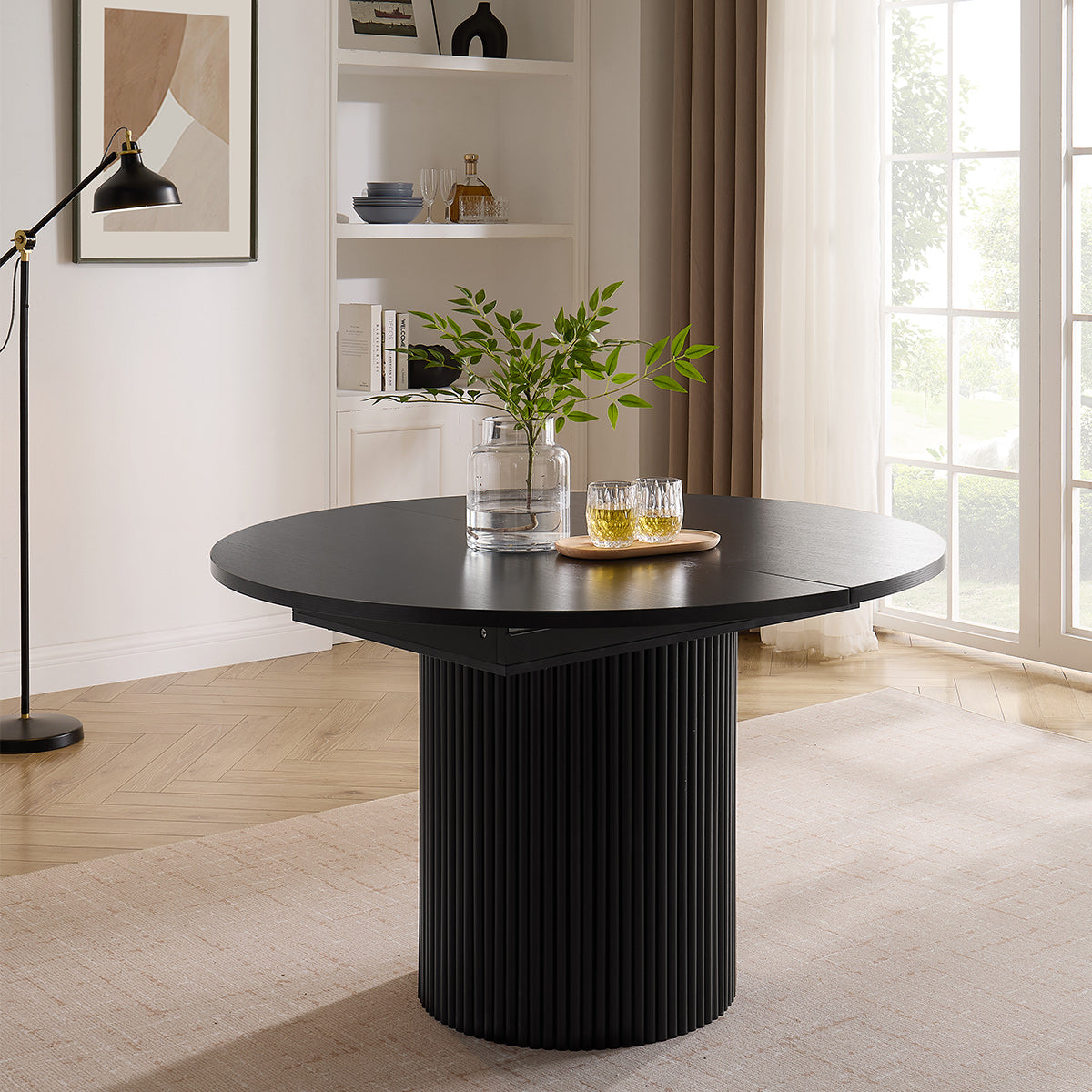 Atlas 120-160cm Oval Extending Dining Table Black