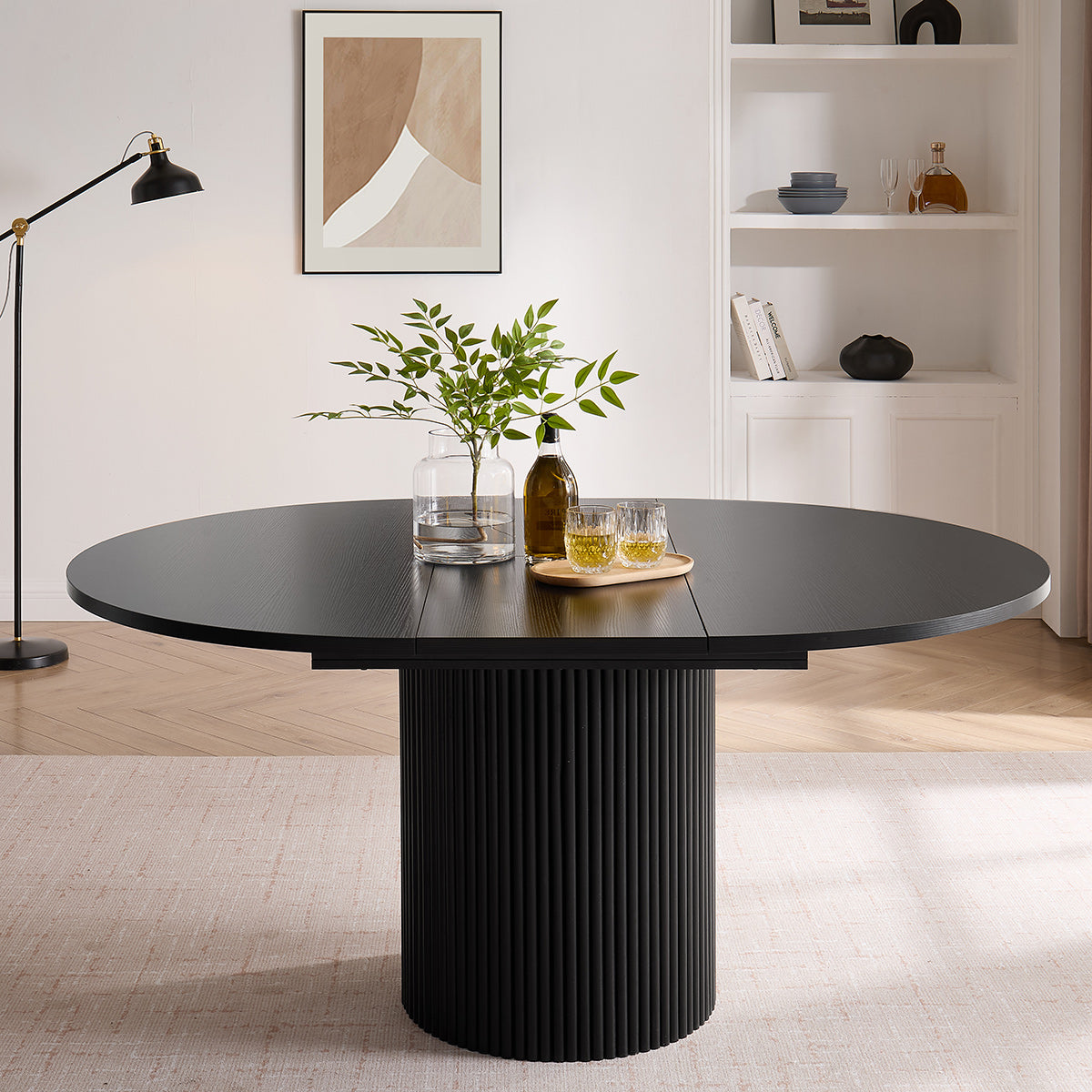 Atlas 120-160cm Oval Extending Dining Table Black