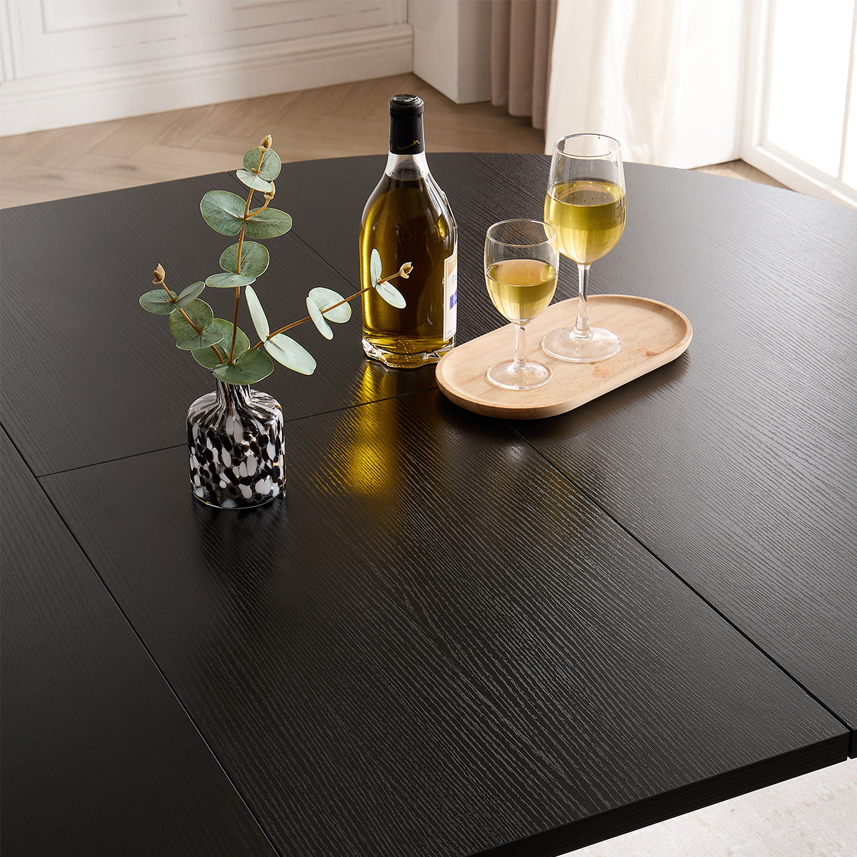 Atlas 120-160cm Oval Extending Dining Table Black