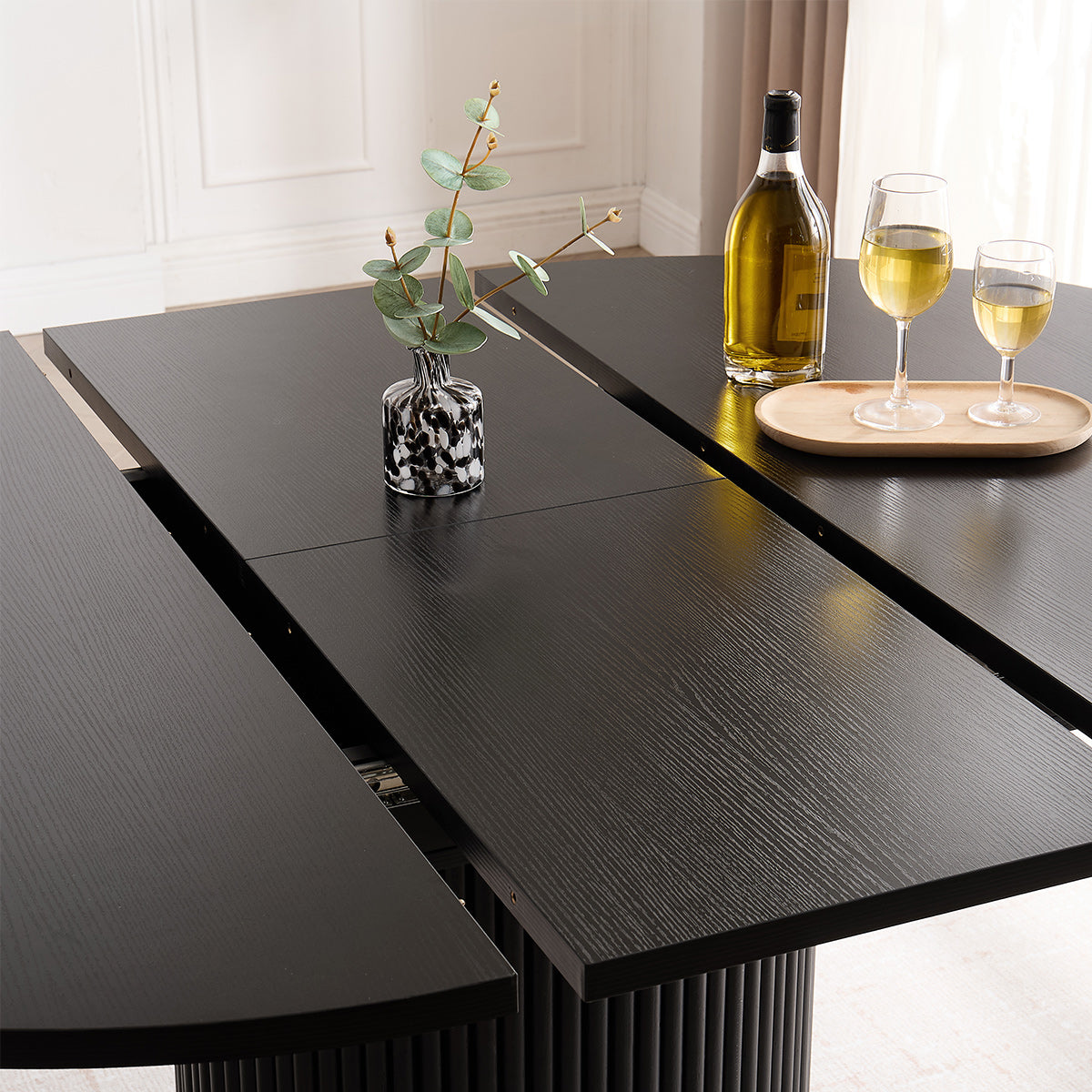 Atlas 120-160cm Oval Extending Dining Table Black