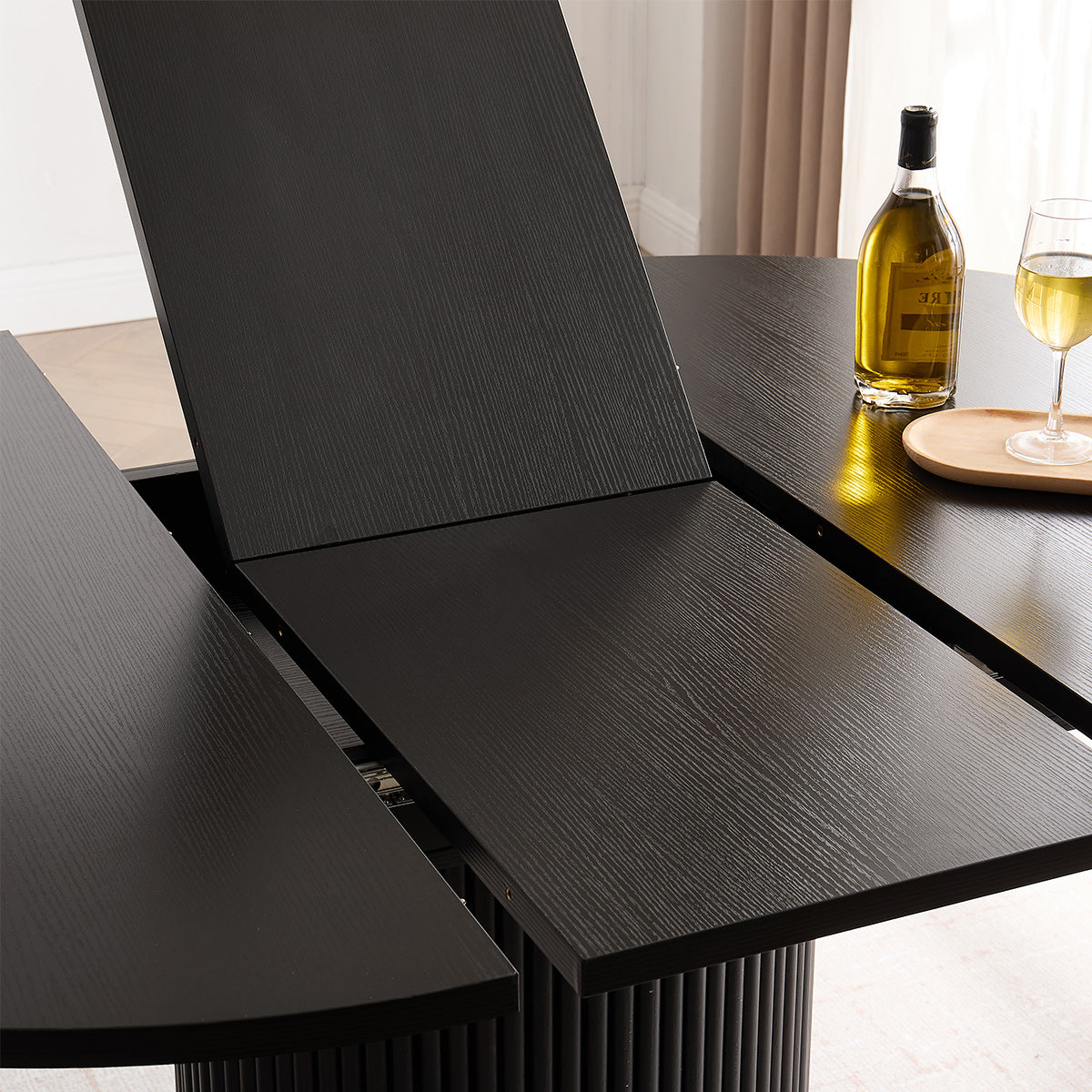 Atlas 120-160cm Oval Extending Dining Table Black