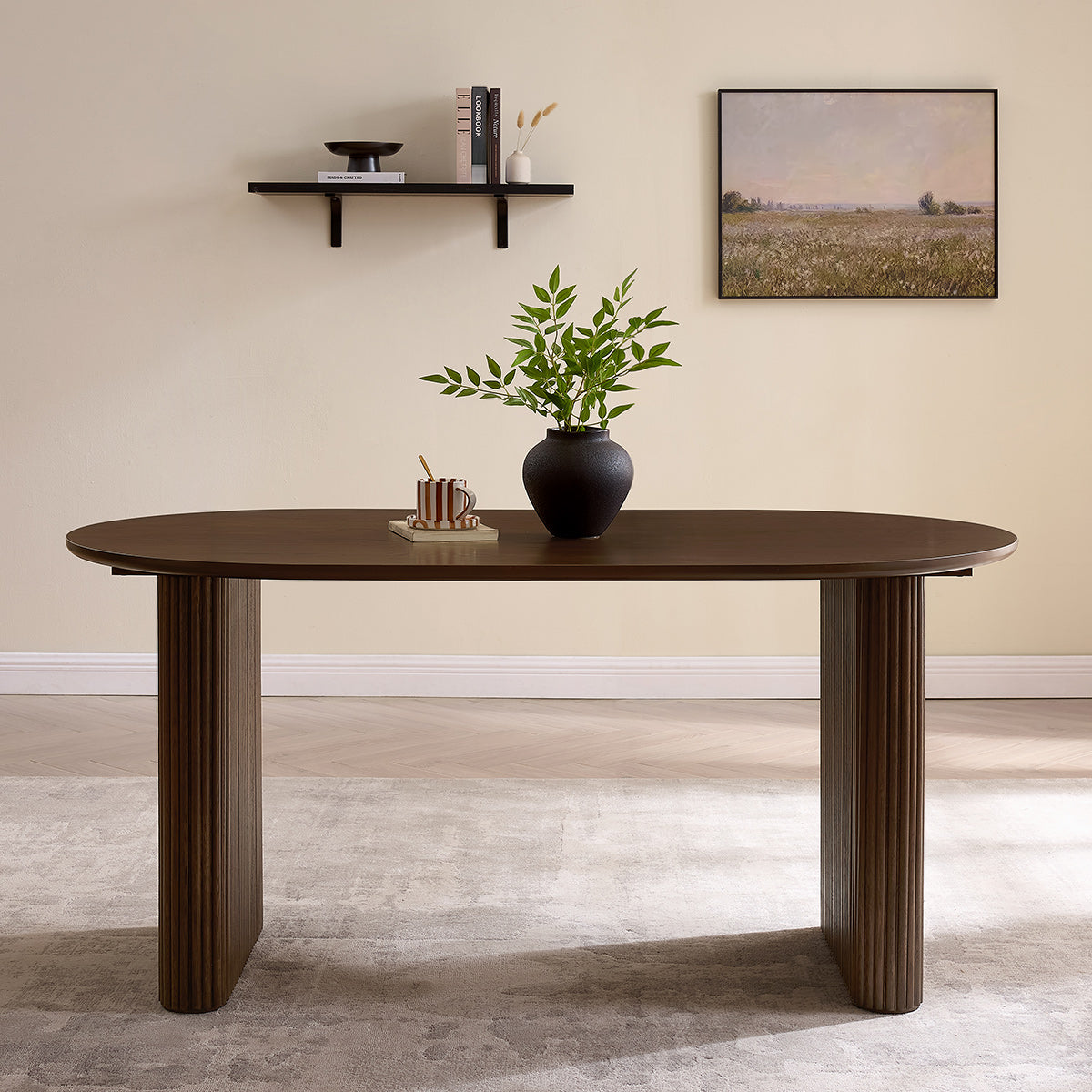 Etna 160cm Oval Dining Table Walnut