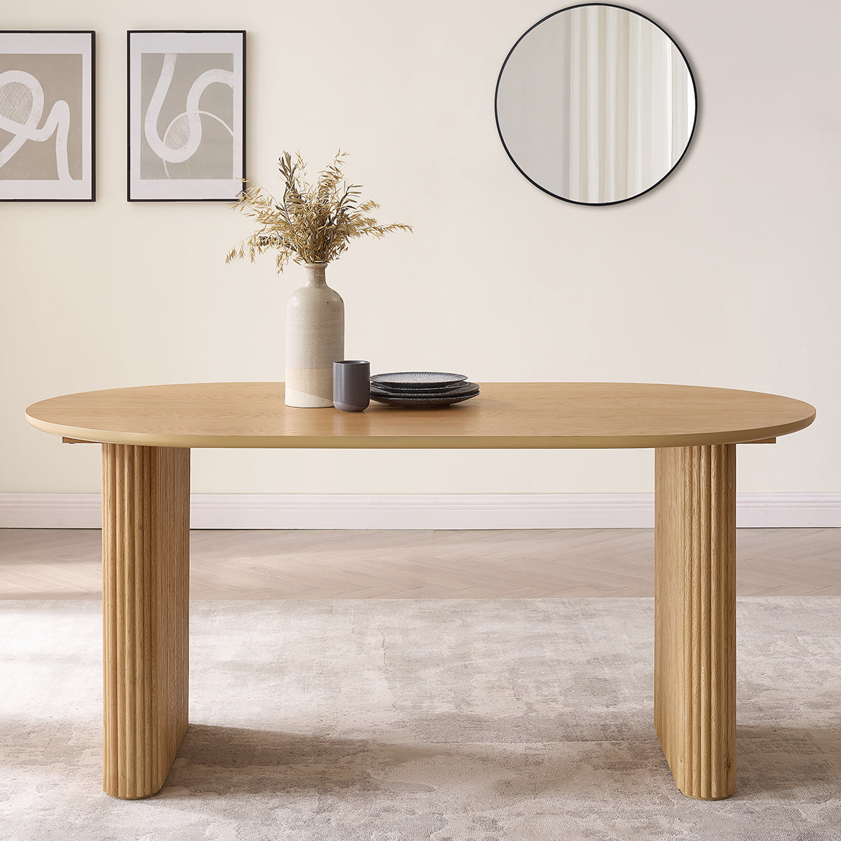 Etna 160cm Oval Dining Table Oak