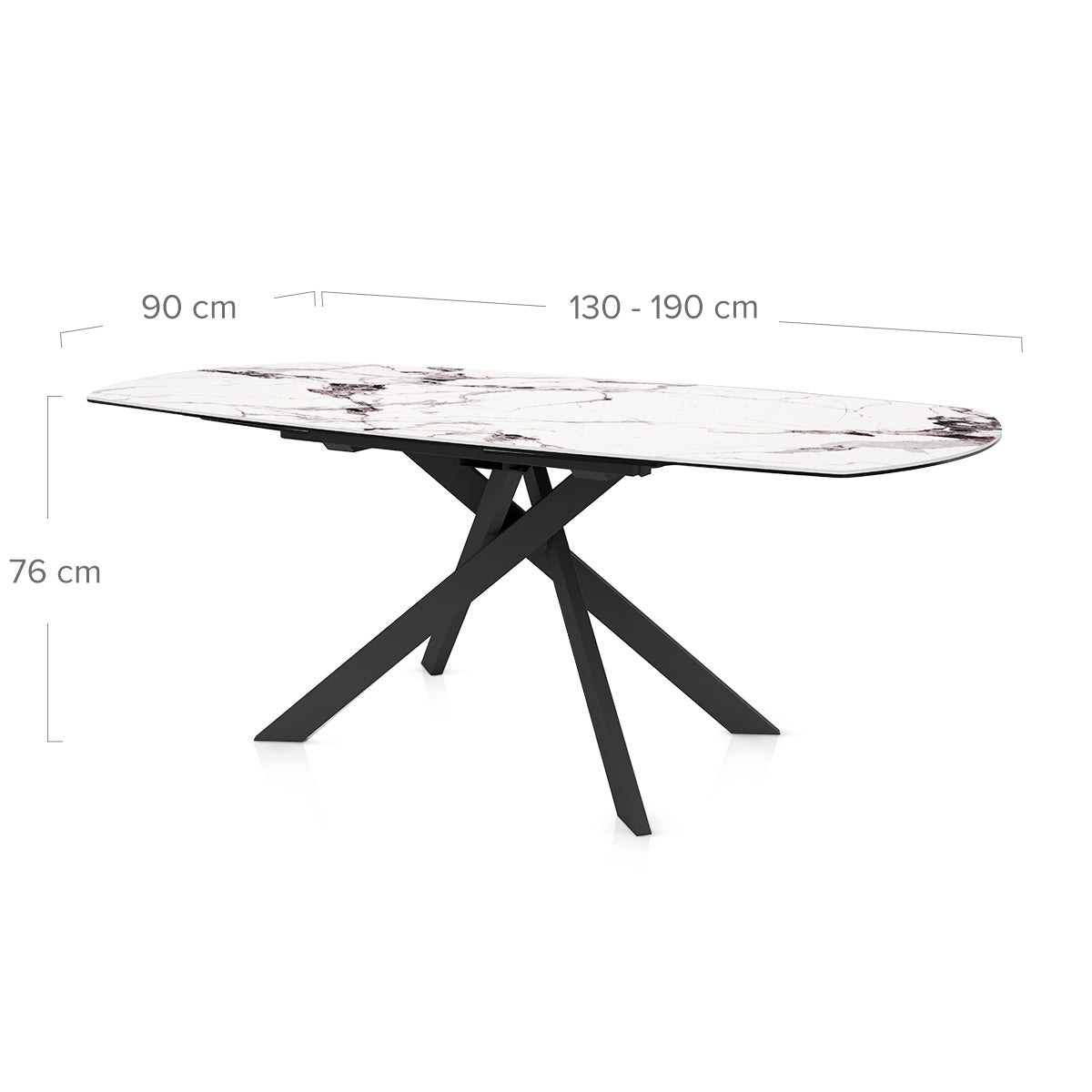 Solaris 130-190cm Extending Dining Table Ice Jade