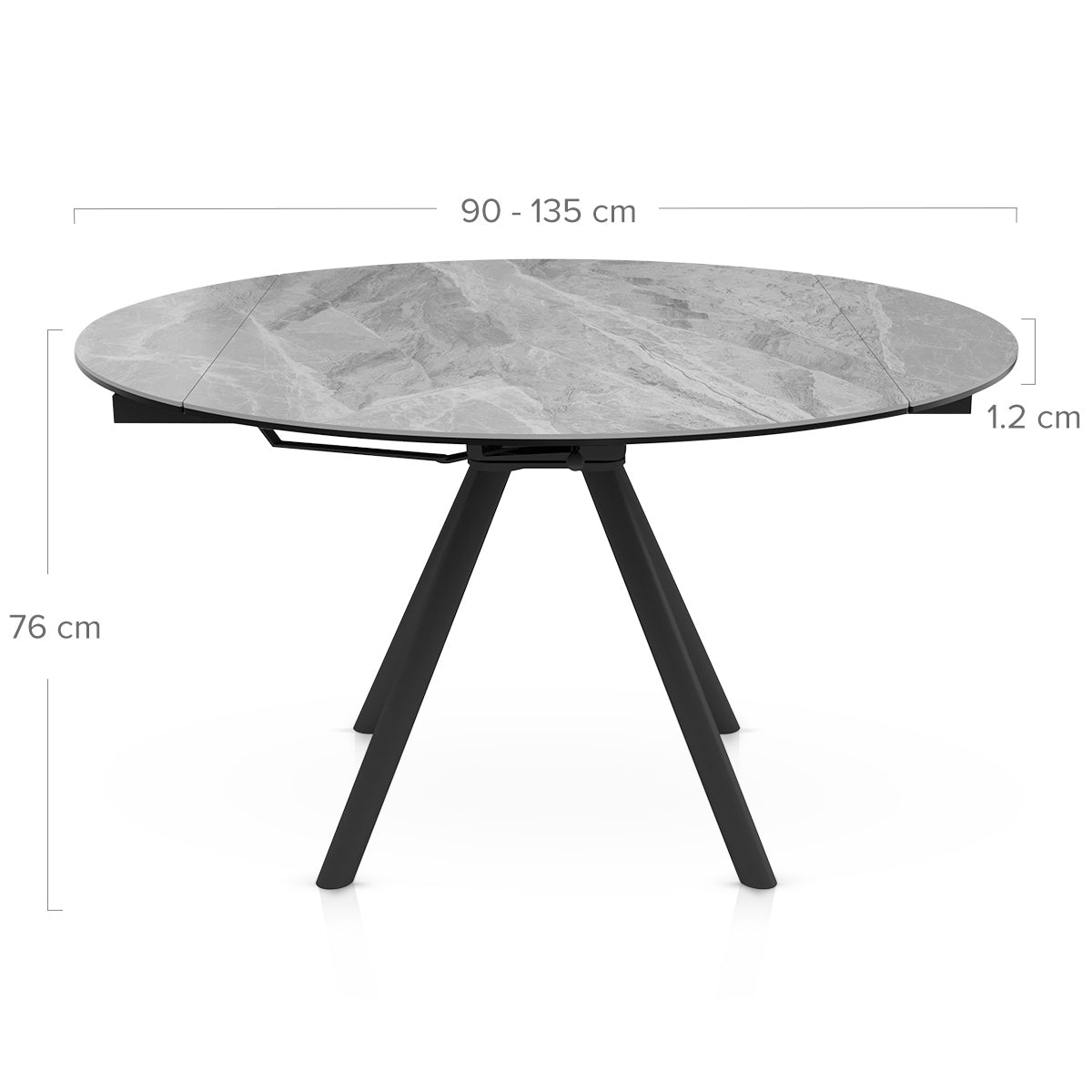 Sparta 90-135cm Extending Dining Table Grey