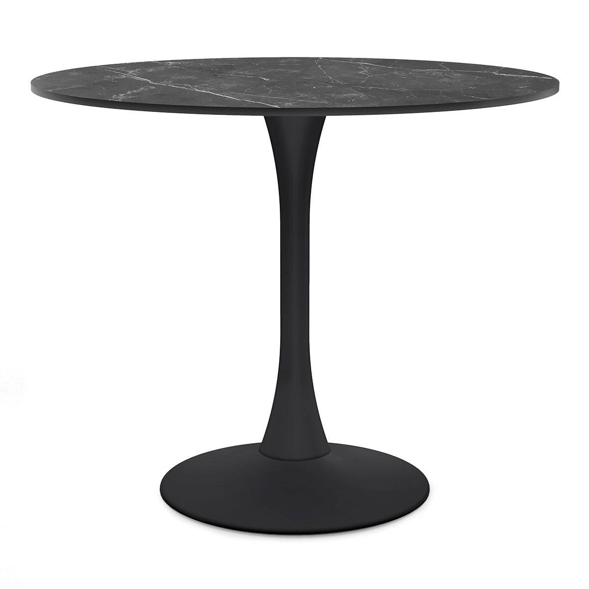 Poseidon 90cm Round Dining Table Black