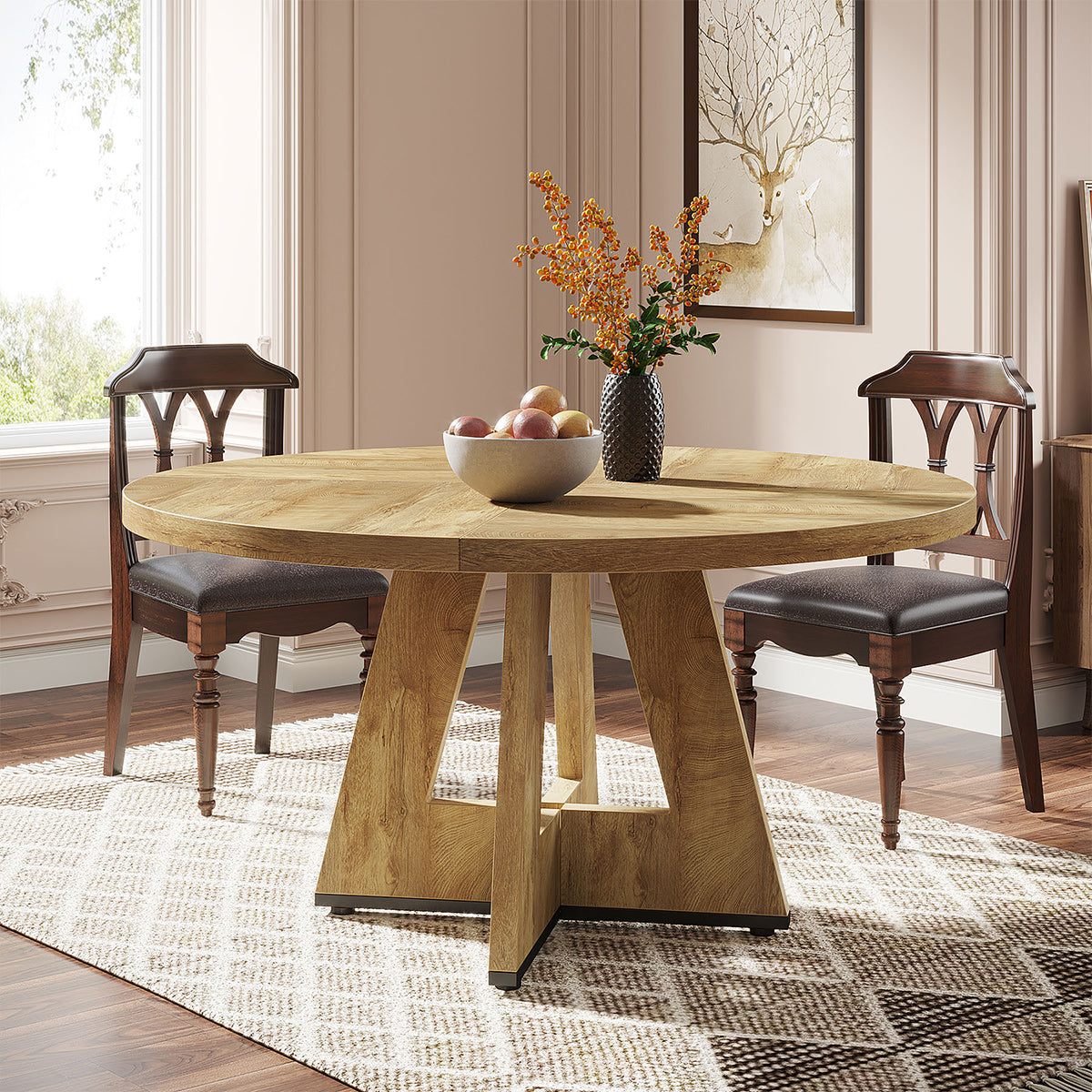 Rhine 120cm Round Dining Table Oak