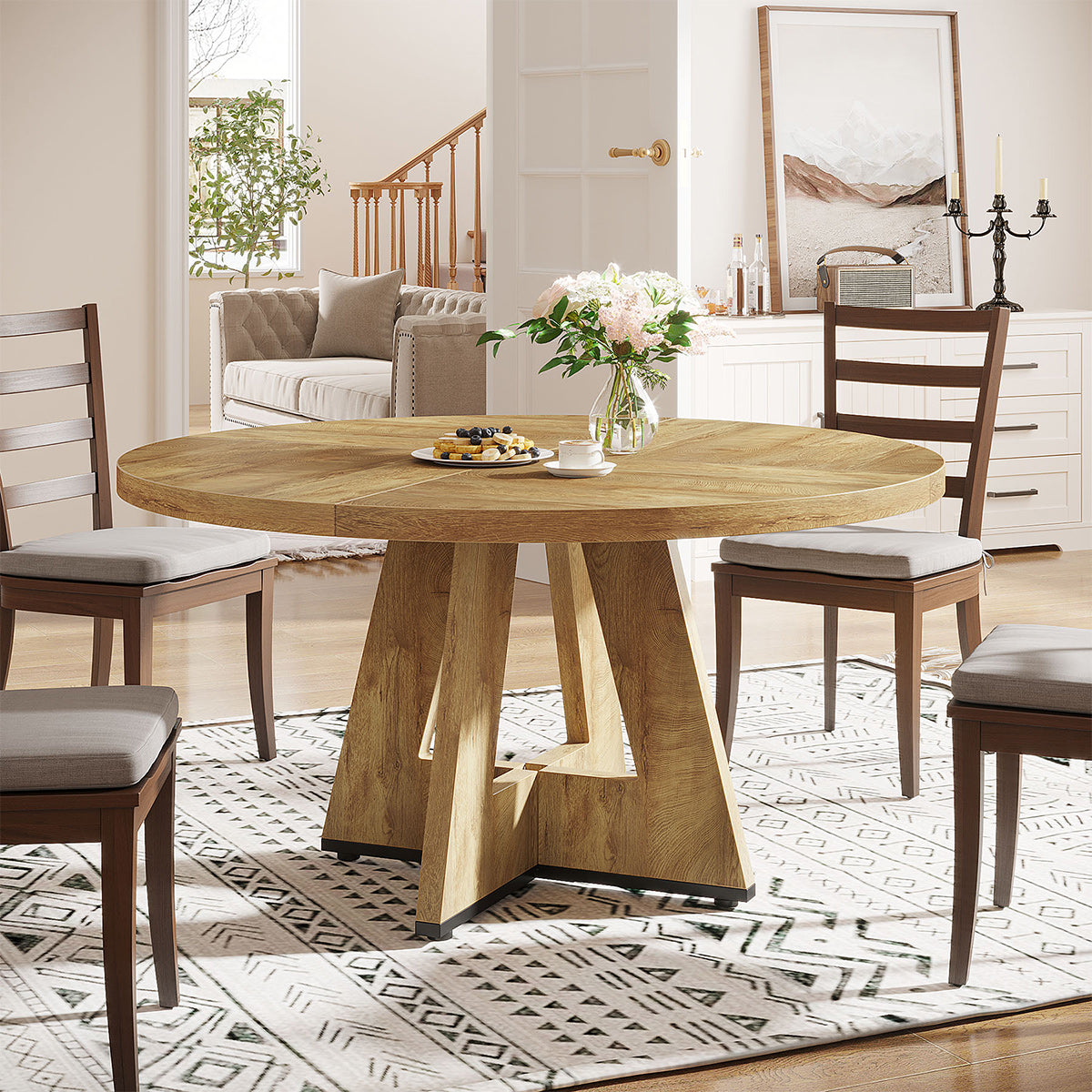 Rhine 120cm Round Dining Table Oak