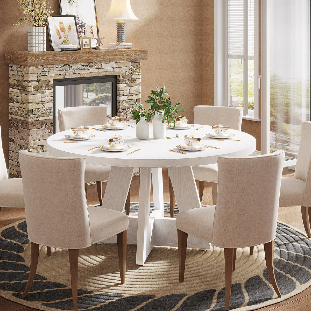 Eden 120cm Round Dining Table White