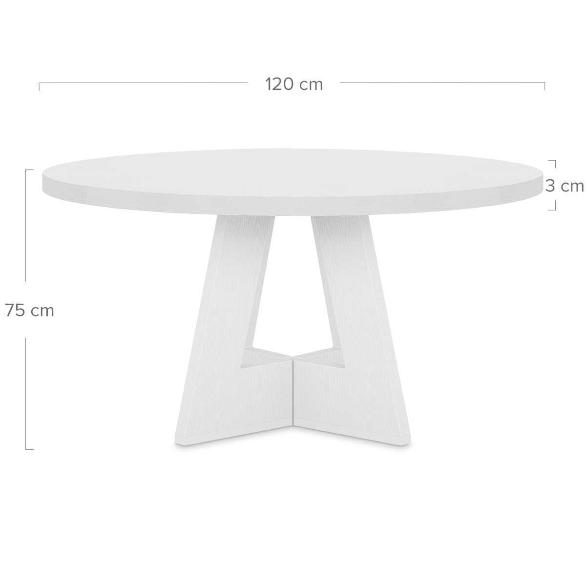 Eden 120cm Round Table White & 4 Gigi Chairs Dining Set
