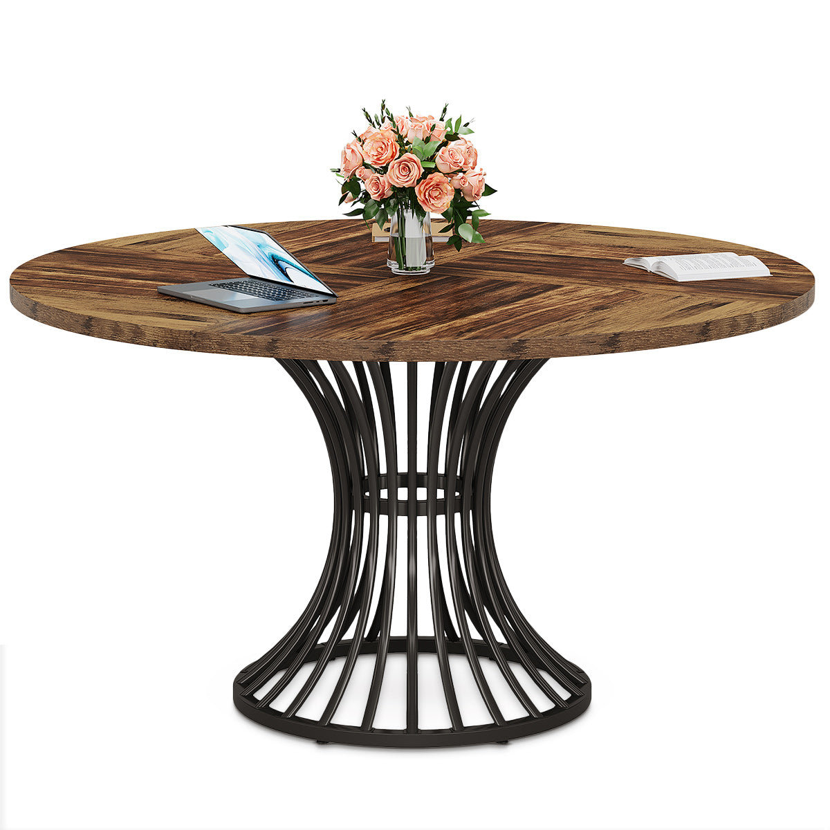Mersey 120cm Round Dining Table Walnut