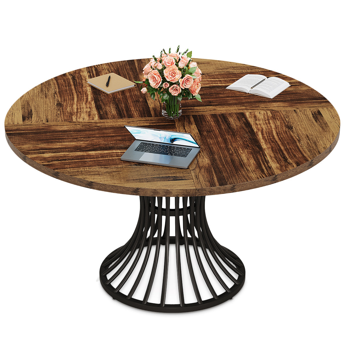Mersey 120cm Round Dining Table Walnut