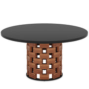 Clyde 120cm Round Dining Table Walnut & Black