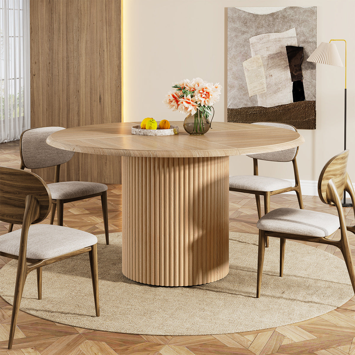 Thames 120cm Round Wooden Dining Table