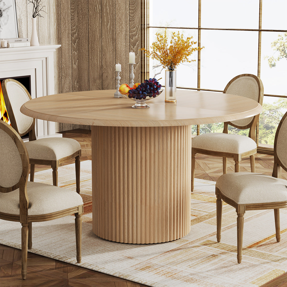 Thames 120cm Round Wooden Dining Table