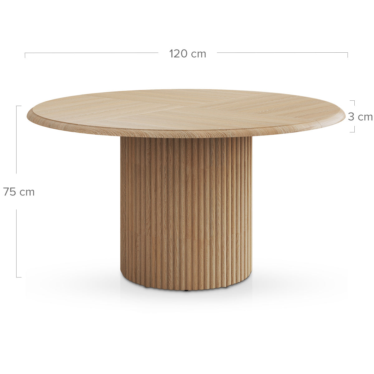 Thames 120cm Round Wooden Dining Table