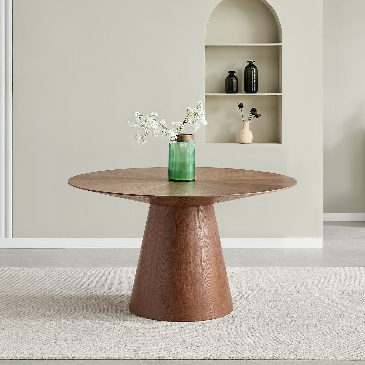 Vanto 130cm Round Walnut Dining Table