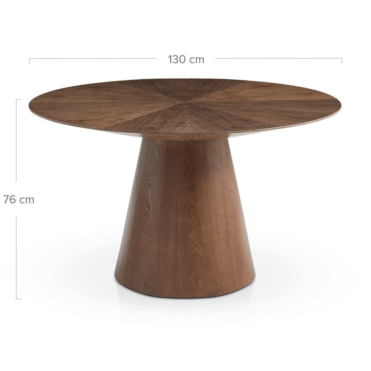 Vanto 130cm Round Walnut Dining Table