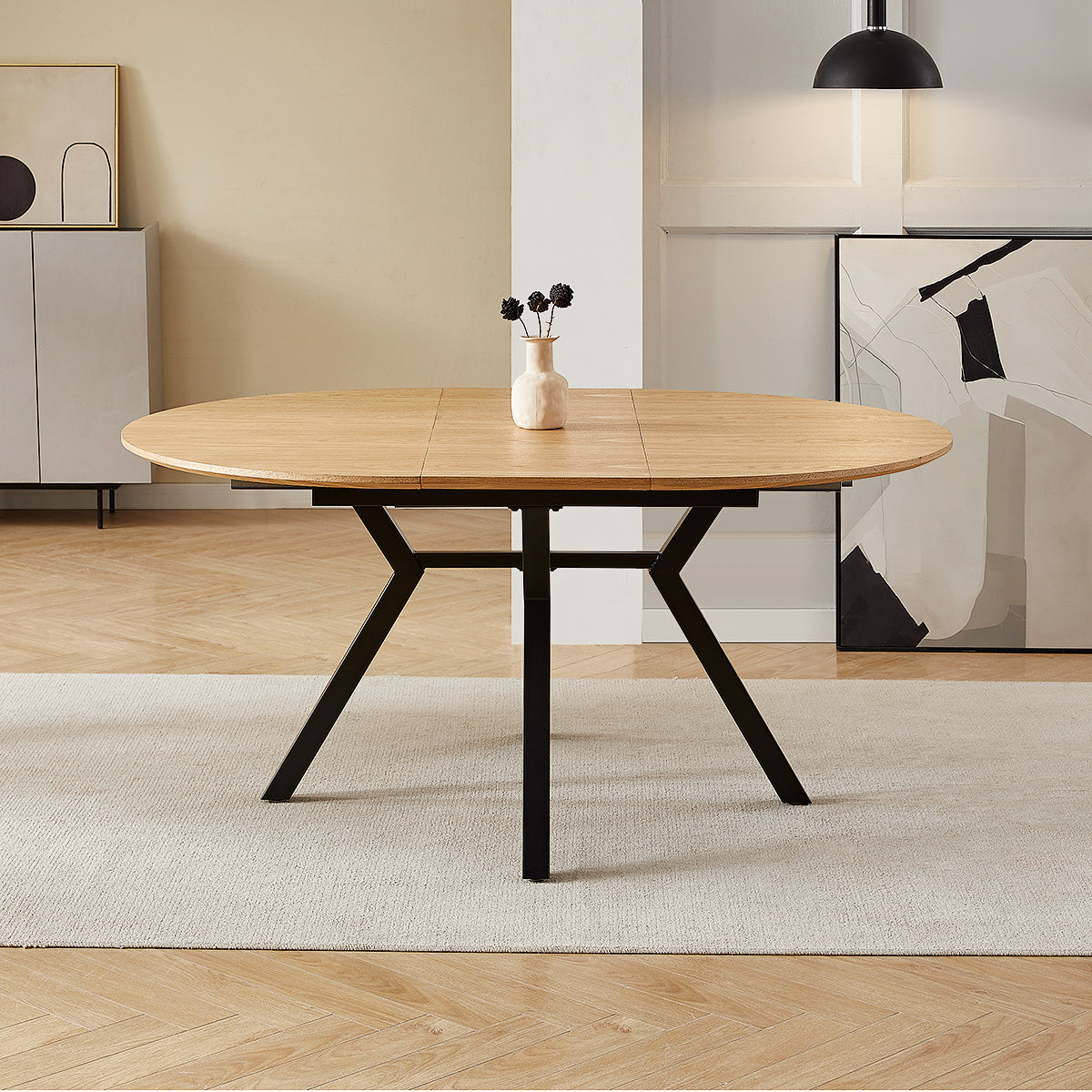 Cleo 120-160cm Extending Oval Dining Table Oak
