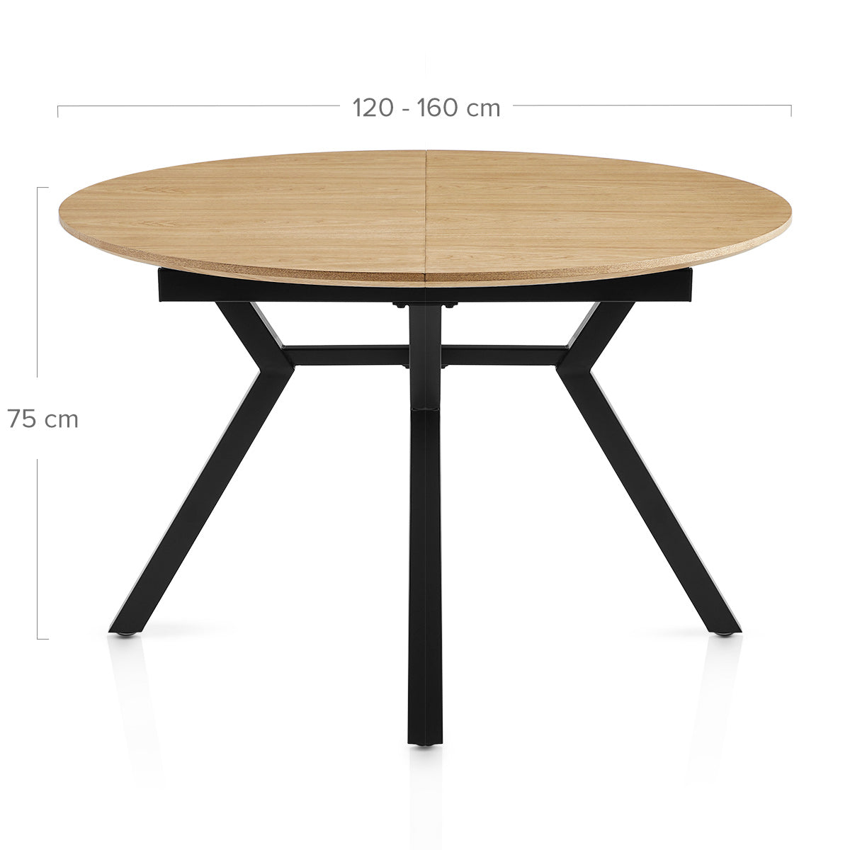 Cleo 120-160cm Extending Oval Dining Table Oak