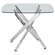 Echo 100cm Chrome Dining Table Glass