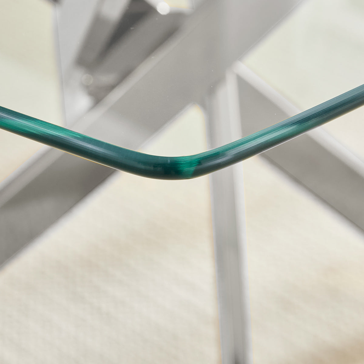 Echo 100cm Chrome Dining Table Glass