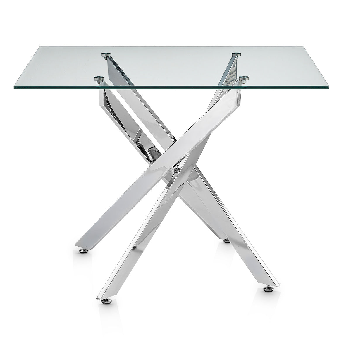 Jura 100cm Chrome Dining Table Glass