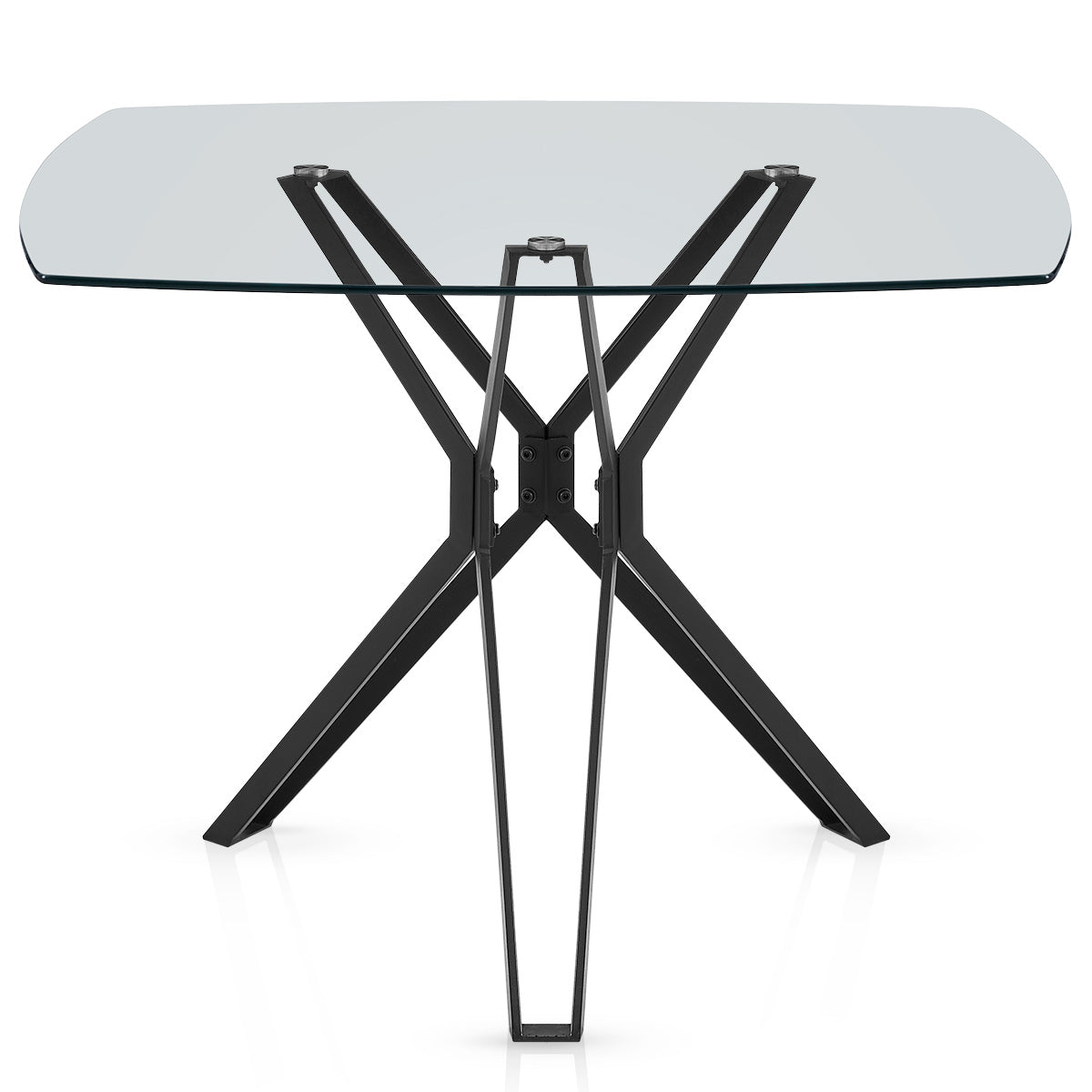 Hero 100cm Black Dining Table Square Glass